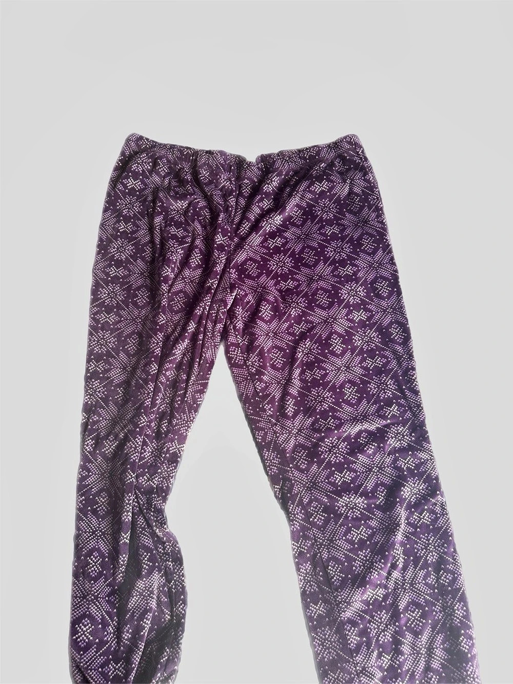 Geometric pajama pants  in Purple & White XXL